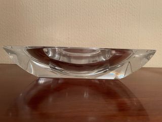 Juego cristal: centro mesa y 2 candelabros