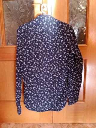 Camisa Zara chico estampada azul Talla S