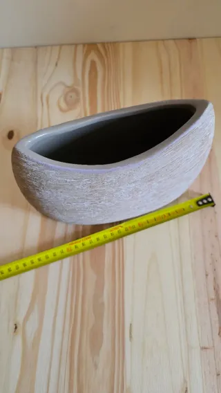 Jarra Cerâmica Bege e Branca