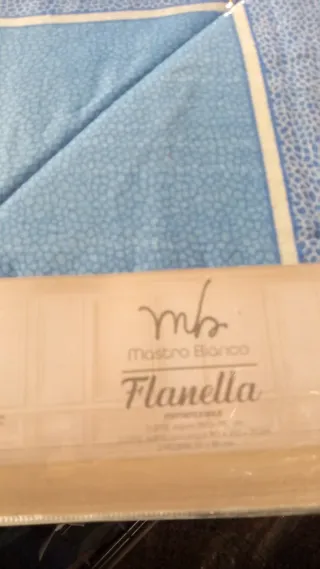 Completo letto matrimoniale flanella blu