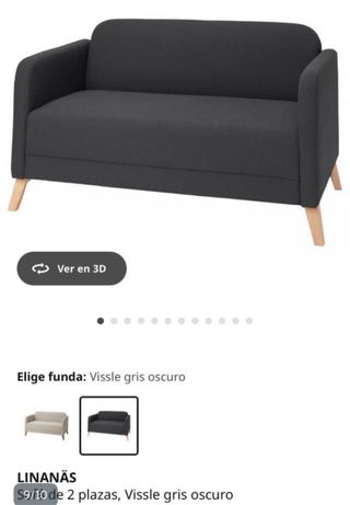 Sofá de 2 plazas gris oscuro