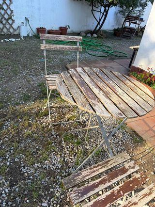 Mesa y 2 Sillas Jardín Plegables
