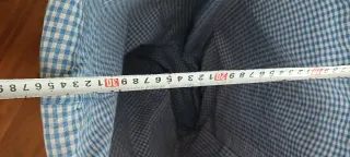 Cesto de mimbre con forro de tela Vichy