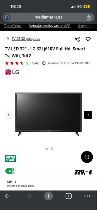 Televisor LG 32 Negro