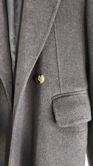 Abrigo largo lana gris/marrón sin usar