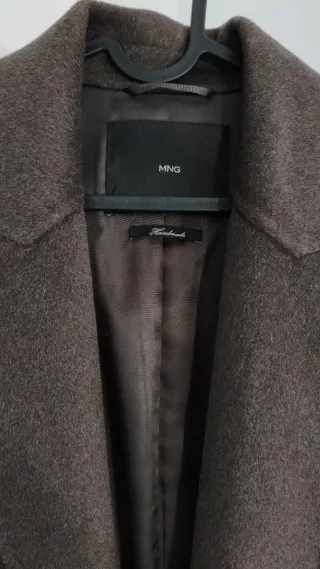 Abrigo largo lana gris/marrón sin usar