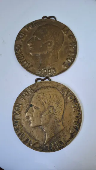 2 Medallas Alfonso XII 1885