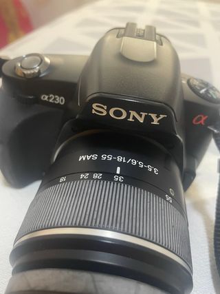 Cámara Sony Alpha a230 con objetivo 18-55.