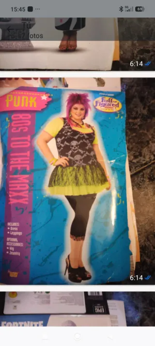 Disfraz Punk 80s Full Figured Talla XXXL