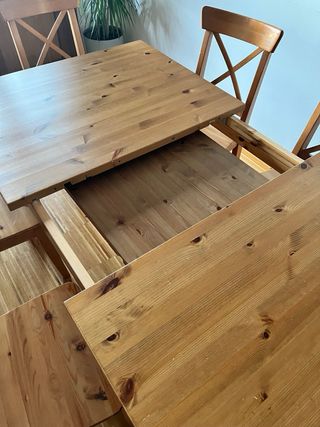 Mesa comedor extensible con 6 sillas