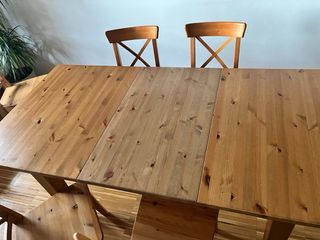 Mesa comedor extensible con 6 sillas