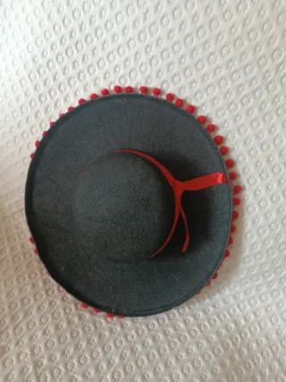 Sombrero Fiesta Mexicano Negro con Rojo