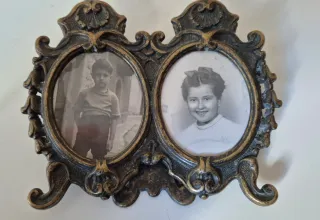 Portaretratos doble bronce vintage