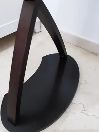 Mesa auxiliar cristal y madera