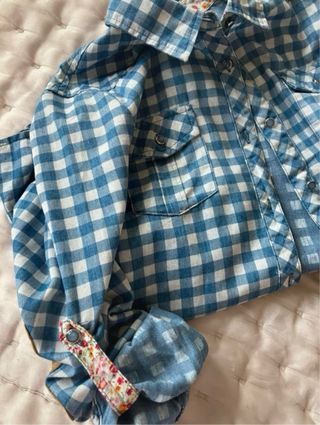 Camisa cuadros azul y blanco