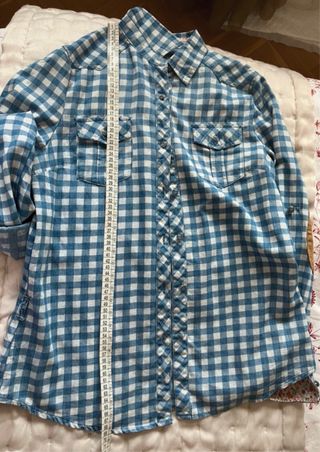 Camisa cuadros azul y blanco