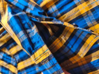 Camisa cuadros Pull and Bear azul y amarillo