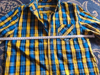 Camisa cuadros Pull and Bear azul y amarillo