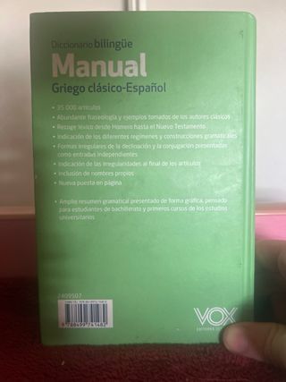 Diccionario Manual Griego. Griego clásico-Españ...