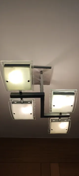 Lámpara de techo moderna cristal y metal