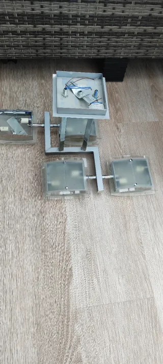 Lámpara de techo moderna cristal y metal