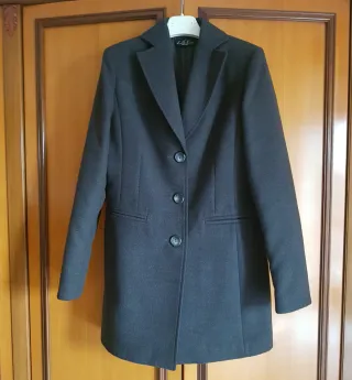 Cappotto in panno grigio donna