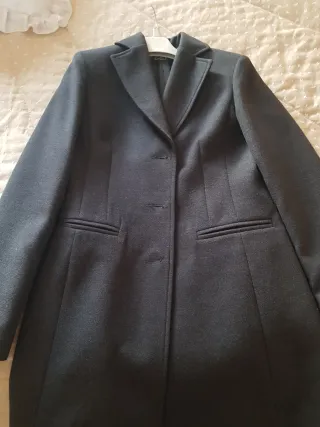 Cappotto in panno grigio donna