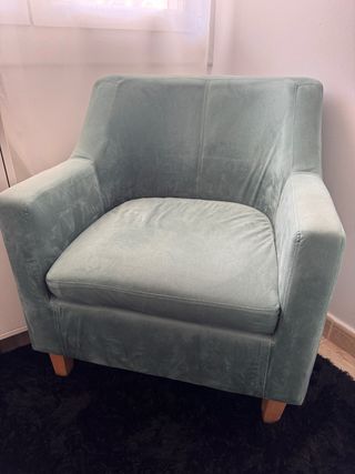 Sillón individual verde terciopelo