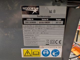 Sierra de mesa Woodster ST-8 1200W 210mm