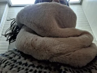 Cuello/braga de mujer beige y marrón