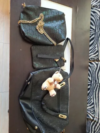 Pack Bolso Negro y Monedero a Juego