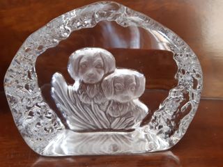 Soprammobile cagnolini in cristallo