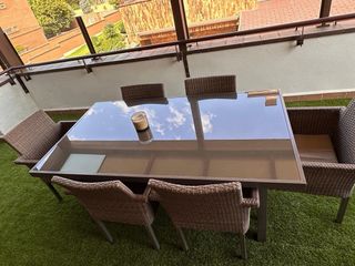 Conjunto mesa y 6 sillas terraza/jardín