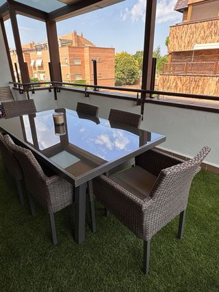 Conjunto mesa y 6 sillas terraza/jardín