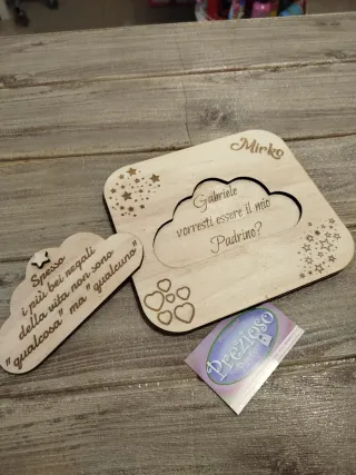 Targa in legno incisa Mirko