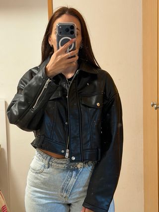 Chaqueta Biker Zara Negra