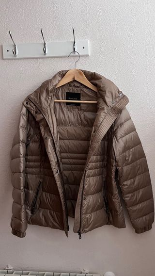 Abrigo plumífero Massimo Dutti marrón