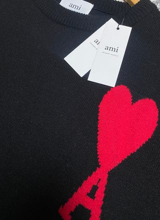 Ami Paris Jersey Corazón Rojo Negro