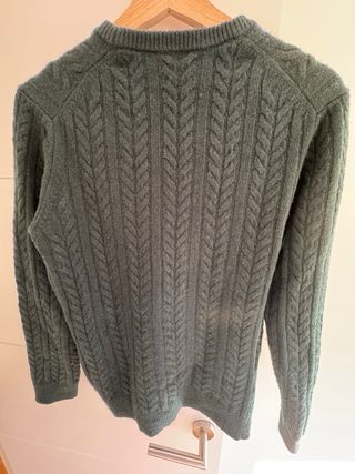 Jersey Massimo Dutti Lana Cashmere Espigas Verde