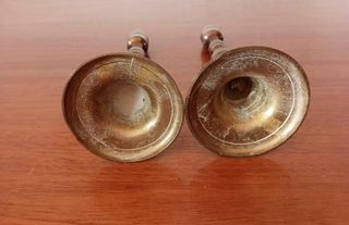 Pareja Candelabros Bronce Antiguos