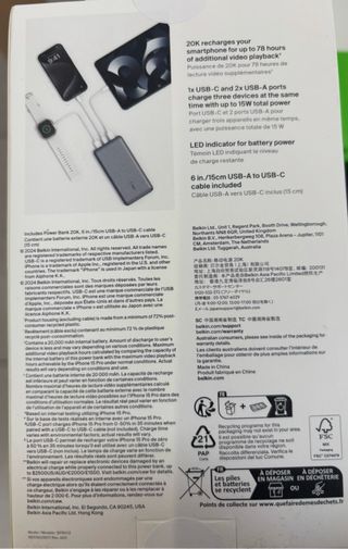 Batería Externa Belkin BoostCharge Pro 20K