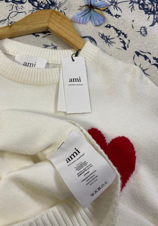 Jersey AMI Paris Blanco Corazón Rojo Talla M