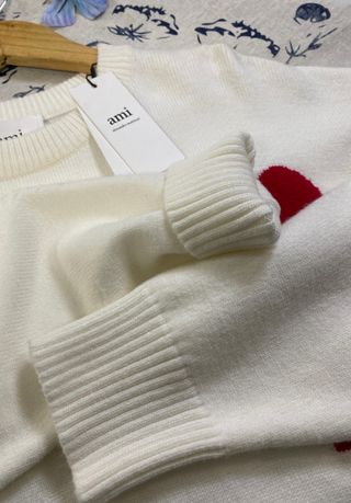 Jersey AMI Paris Blanco Corazón Rojo Talla M