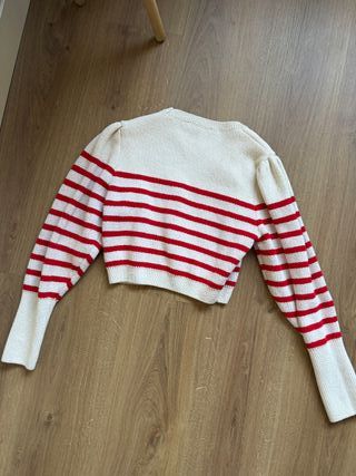 Jersey Zara rayas rojas y flores