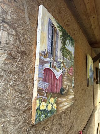 Cuadro Terraza con Gatos