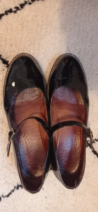 Bailarinas negras charol colegiala 38