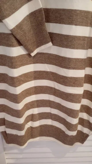 Vestido rayas beige/café Talla L/XL Nuevo