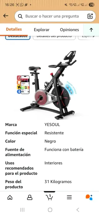 Bicicleta Estática YESOUL con Pantalla