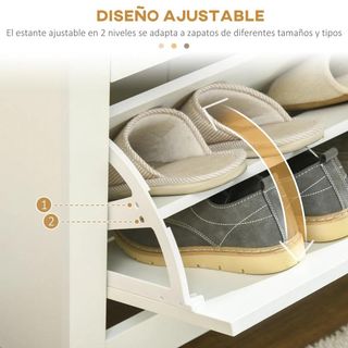 Mueble Zapatero Blanco Armario Alto con 3 cajones