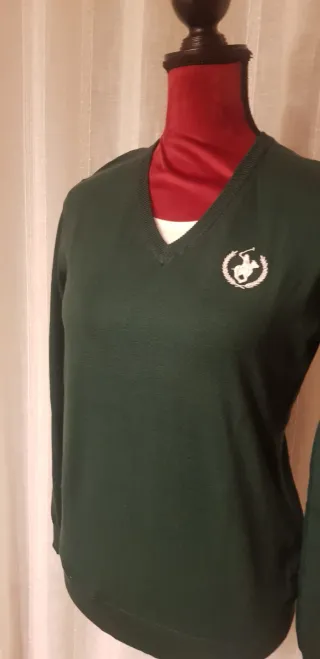 Jersey Polo Club verde cuello pico